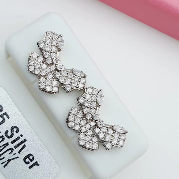 925 Sterling Silver Cubic Zirconia Earrings, U19254531 - Picture 1 of 11